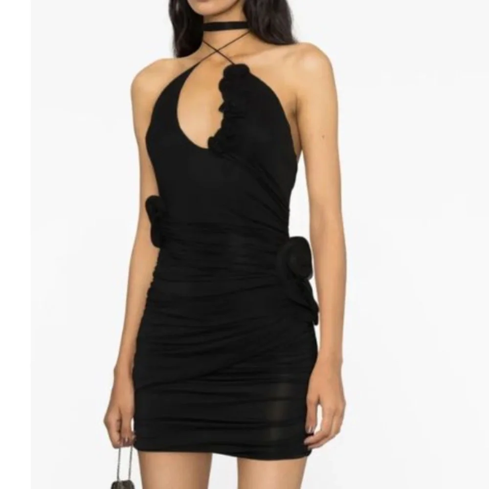 Magda Butrym floral-appliqué halterneck minidress size 34 - Picture 1 of 5